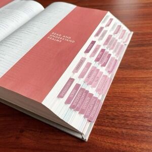 Bible Tabs, 75 Laminated‎ Index Tabs for Women and Gray And Pink